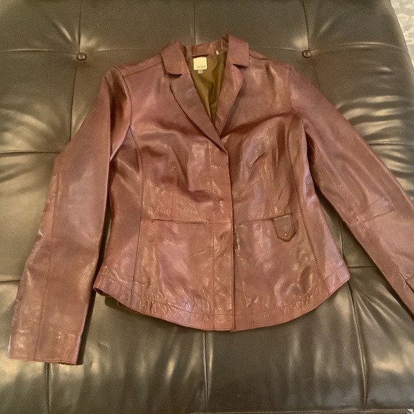 ecru leather jacket